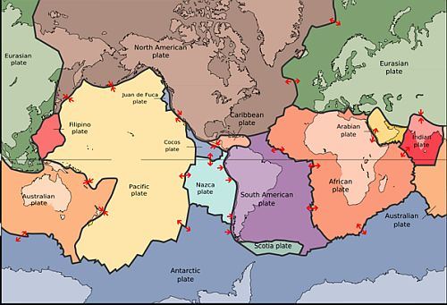 Tectonic map of the world